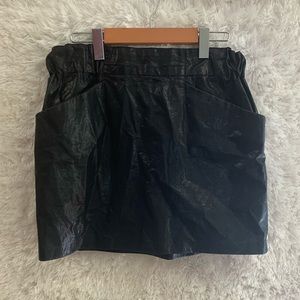 Zara Black Size L Faux Leather Skirt